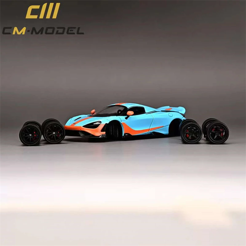 

CM модель 1:64 McLaren 765LT полностью карбоновая гальванизированная синяя литой коллекция моделей автомобилей