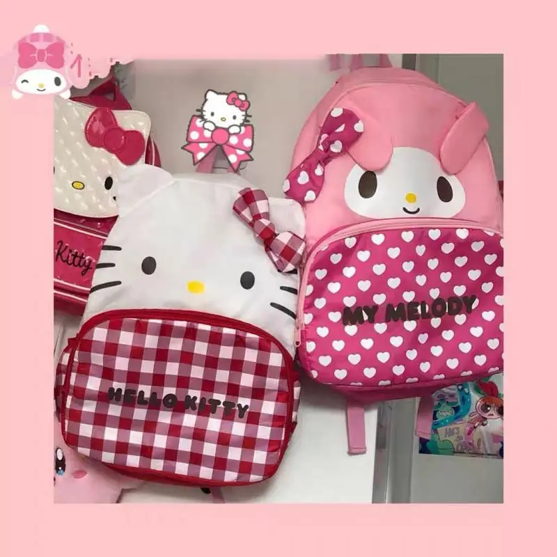 

Original Hello Kitty Backpack Cartoon Anime Sanrio Mymelody Large Capacity Schoolbag Student Girl Shoulder Bags Handbag Gift