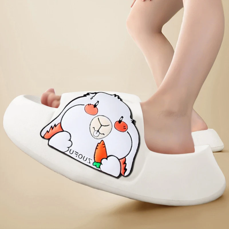 

Home Slipper for Women Lovely Cartoon Rabbit Platform Shoes for Woman Soft Casual Indoor Slides Female Summer House Slippers