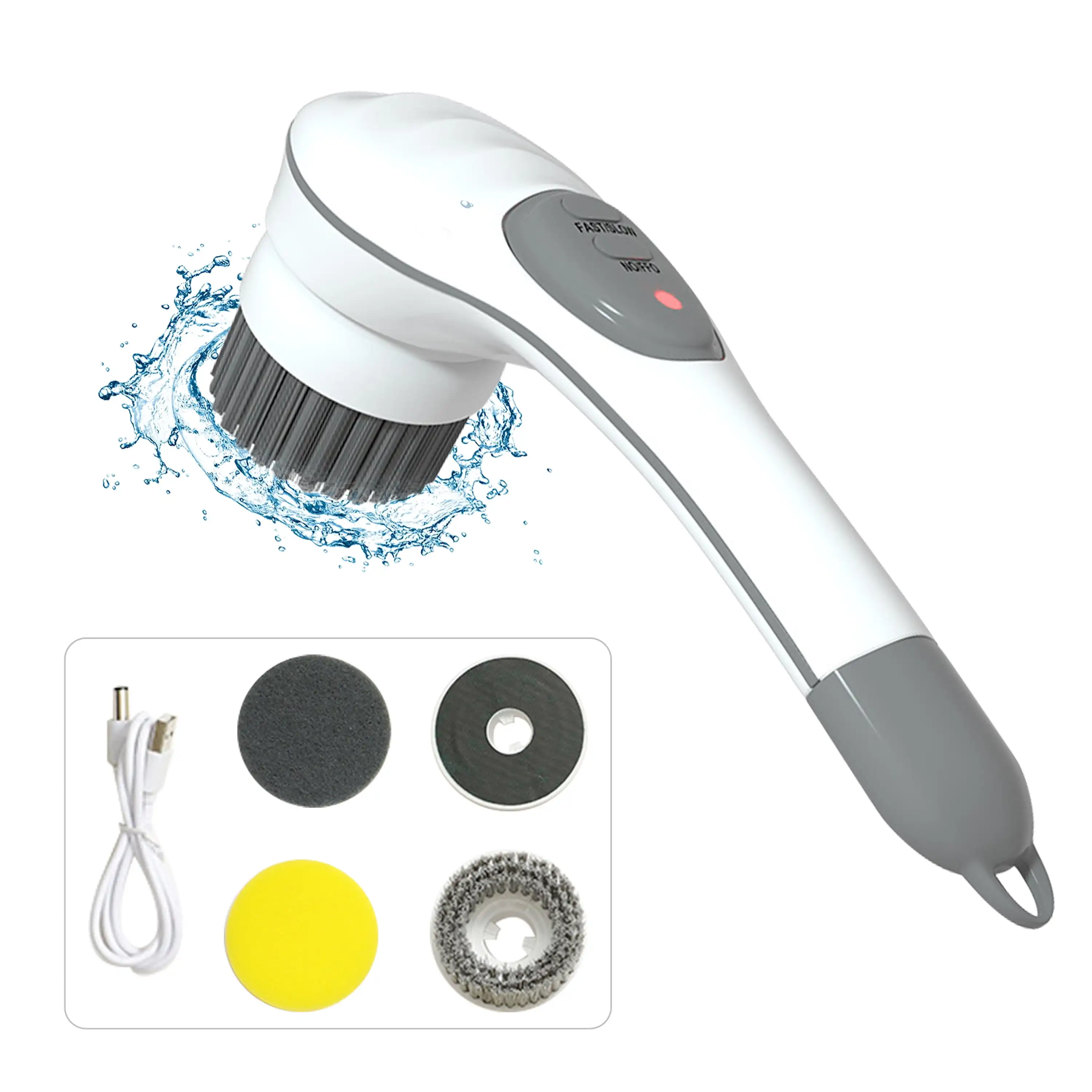

Electric Spin Scrubber, 360° Rechargeable Cordless Scrub Brushes with 4 Replaceable Brush Heads,Electric Cleaning Brush for Cle
