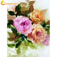 chenistory full squareround drill 5d diy diamond painting flower embroidery cross stitch 5d home decor gift