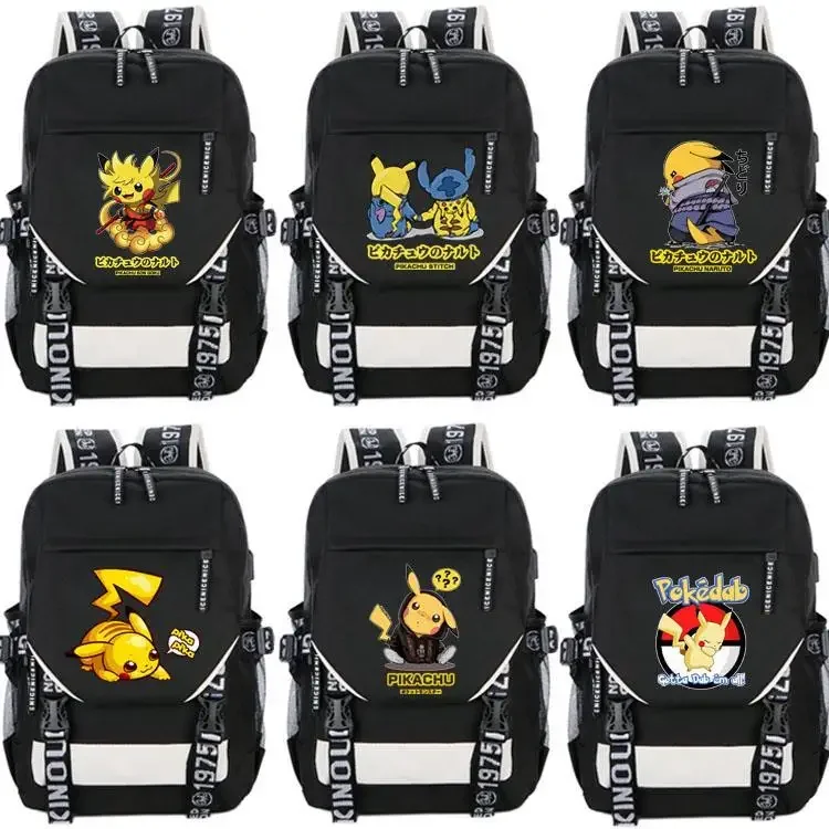 

Pikachu Pokémon School Bag Pokemon Funny Men and Women Junior High School Student Backpack Computer Bag Sports Backpack