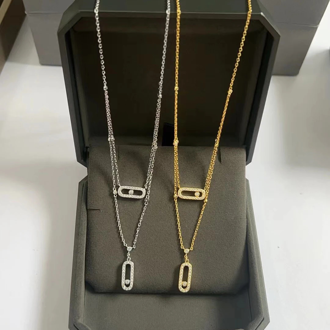 Роскошное Двухслойное ожерелье из искусственного серебра. Модный и изысканный