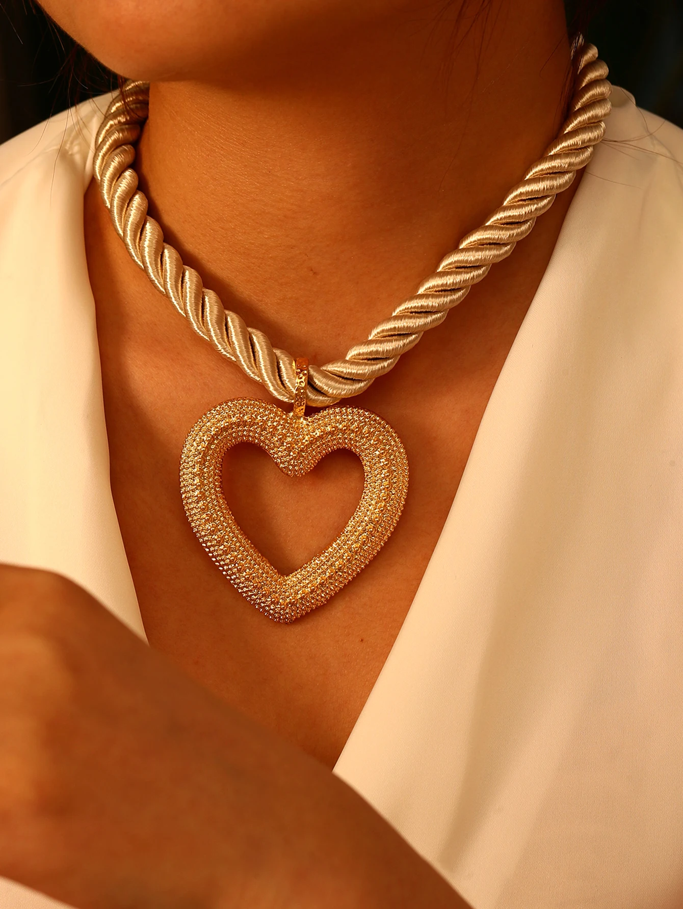 Летнее сердце солнце ожерелье из сплава