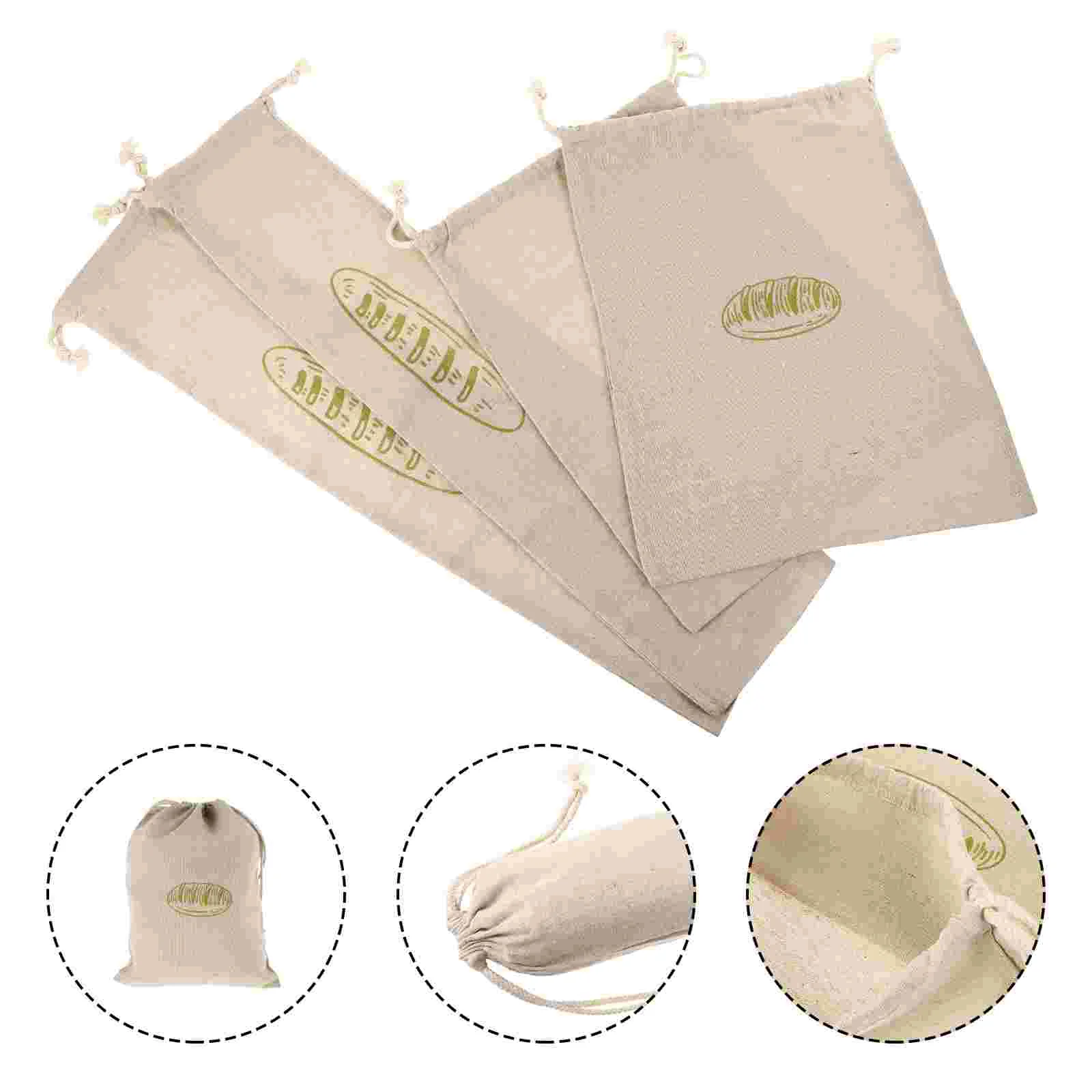 

4 Pcs Drawstring Bread Bags Reusable Bread Storage Pouches Practical Bread Bags
