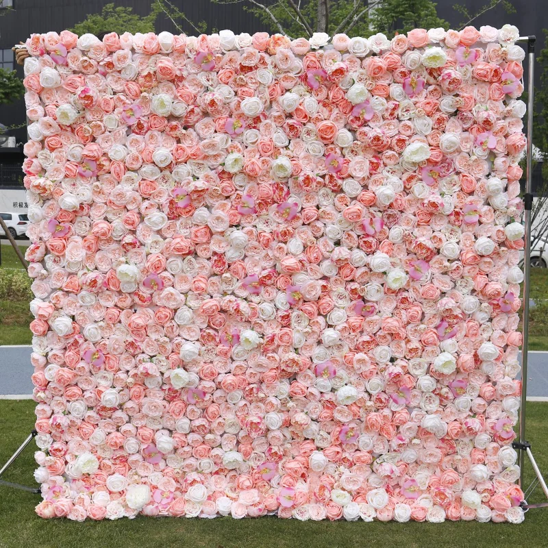 

Weeding Silk Rose Artificial Flowers Wall Panels Decoration Anniversaire Birthday Party Backdrop Home Decor Wedding Decoration