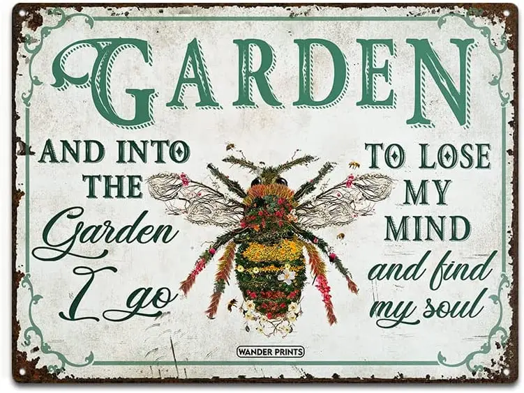 

Wander Prints Gardener Gift, Birthday Gifts For Mom, Dad, Grandpa Who Love Garden Rustic Metal Sign, Yard Patio Outdoor Decor