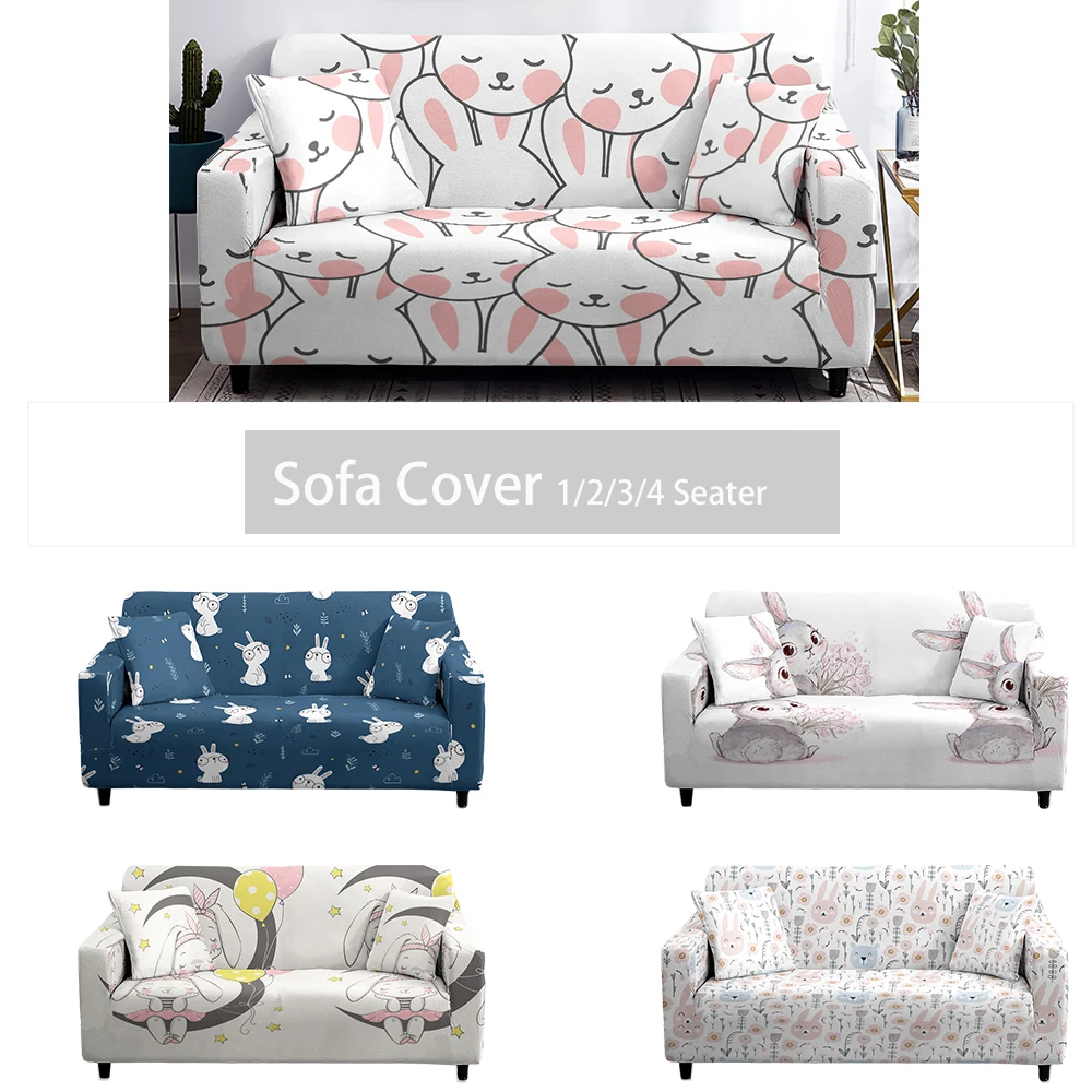 

Rabbit Cover Sofa L Shape Anti-Dust Corner Shaped Chaise Elastic Animal Sofa Seat Cover Longue Sofa Slipcover 1Pc