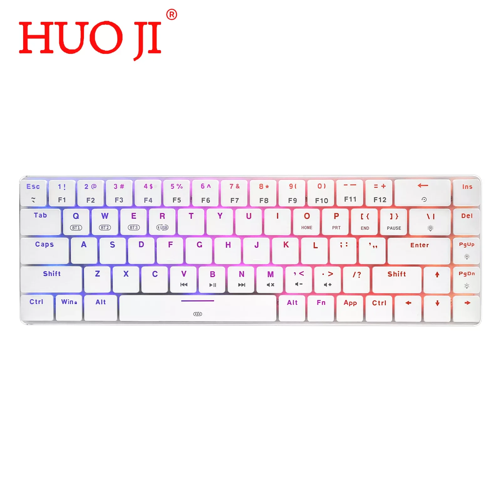 

HOU JI CQ009 60% Wireless Mechanical Keyboard Bluetooth 5.0 USB Wired Dual Mode Low Profile RGB Backlit 69 Keys for PC Laptop