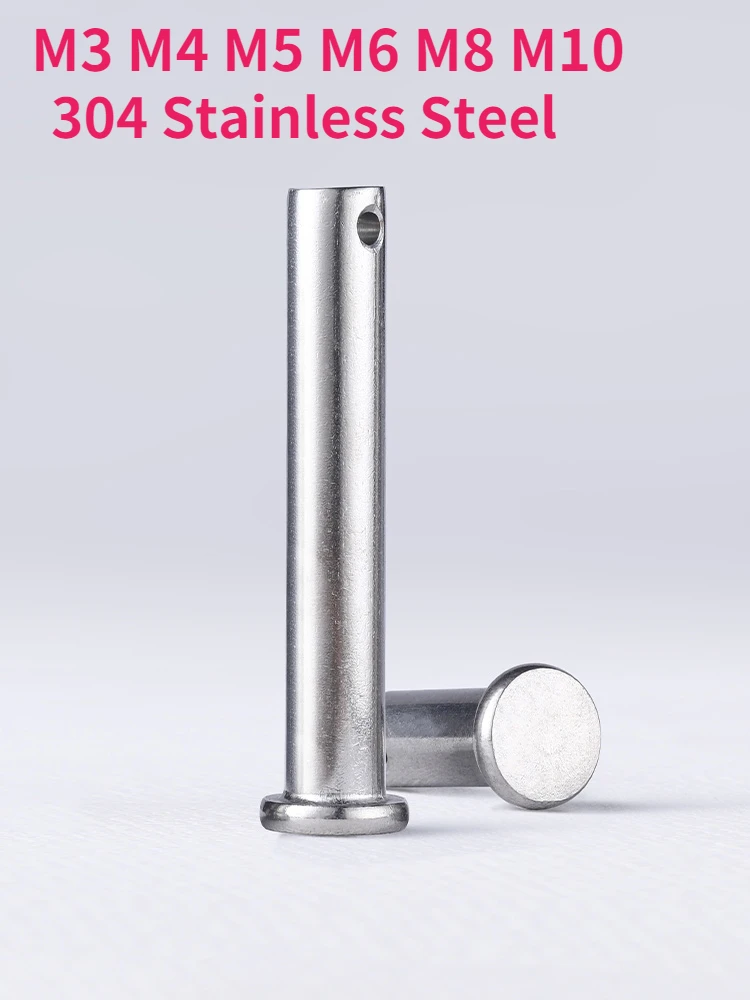 

M3 M4 M5 M6 M8 M10 304 Stainless Steel Axis Pin GB882 Flat Head Cylindrical Pin With Hole Locating Pins