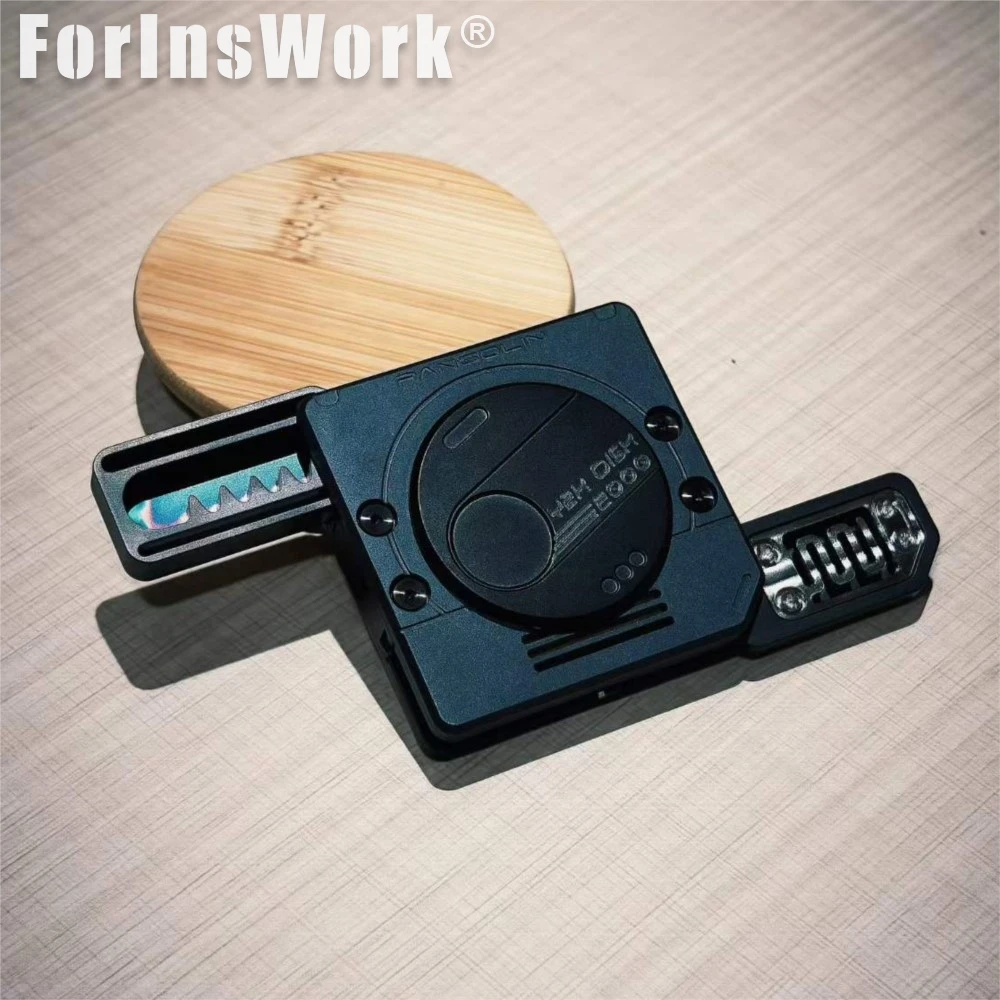 Фото Игрушка-спиннер Pangolin Studio PEEK Ti Black 4-в-1 с режимами игры Y2K Disk EDC, антистресс, для офиса, гаджет для рабочего стола, игрушка для СДВГ №5