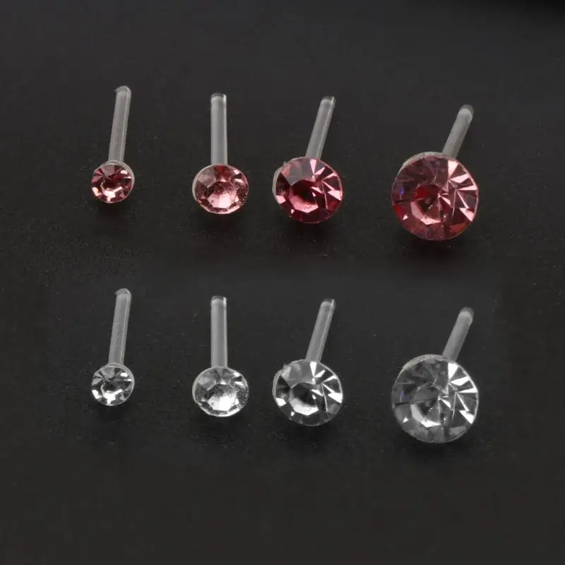 Q0KE Novelty Stud Earring 20 Pairs  Earrings Nose Lip Ear Sticks Faux for rhinestone Ear Needles Gift for Men