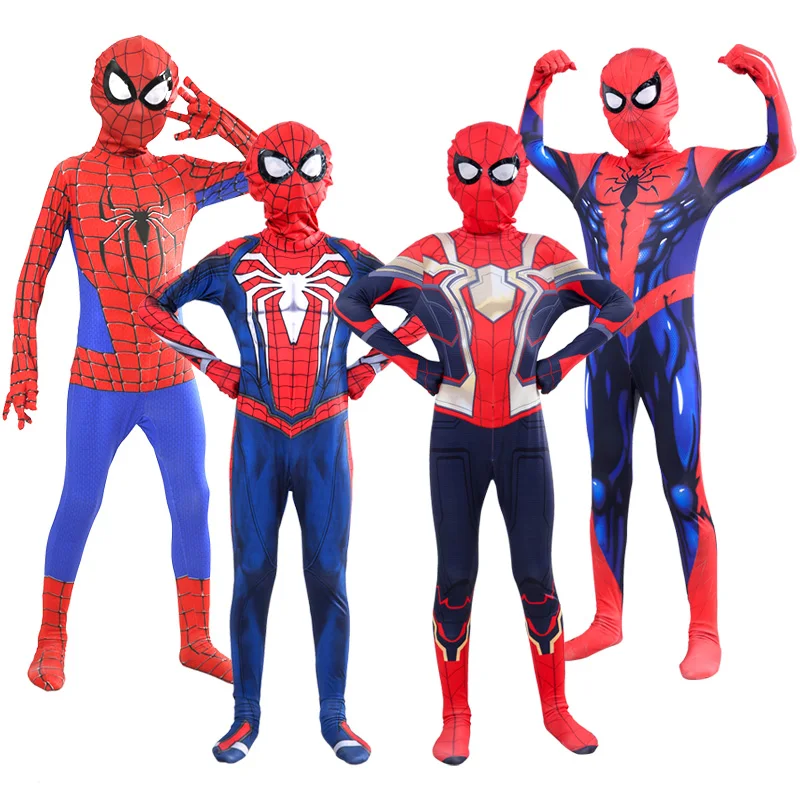 

Spiderman Costume Full Lineboyhero Expedition SpiderMan Costume Kids Peter Parker Zentai Costume Marvel Superhero boys Jumpsuit