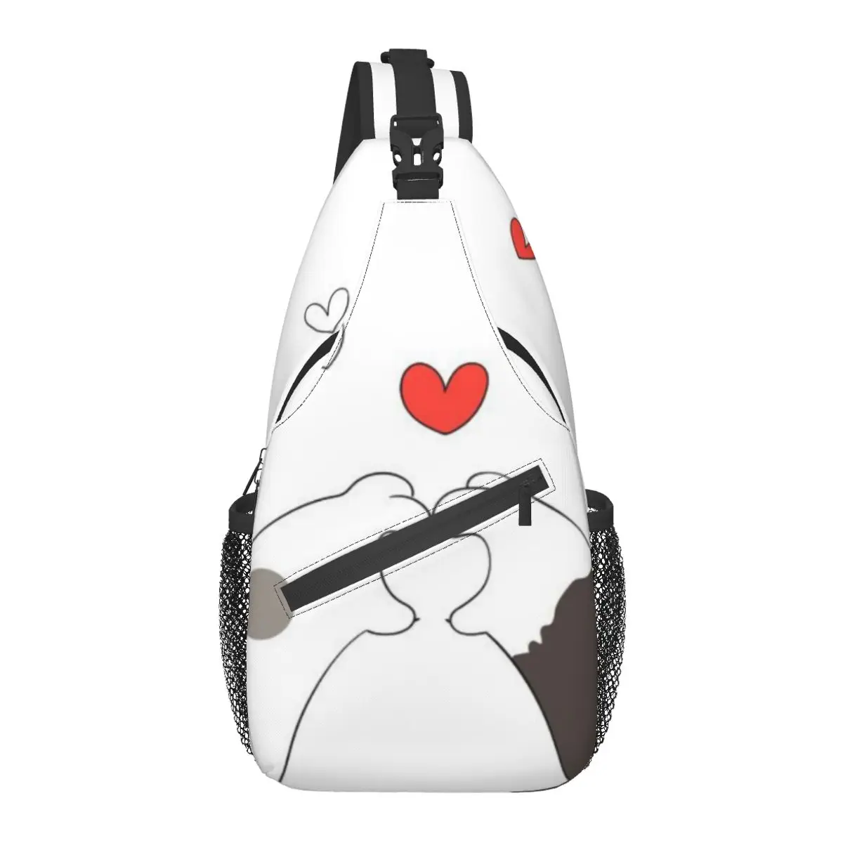 

2022 Chest Bag Men's Casual Messenger Bag Fashion Women Chest Bag Cat Paw With Little Heart Handbag Travel Phone Bag