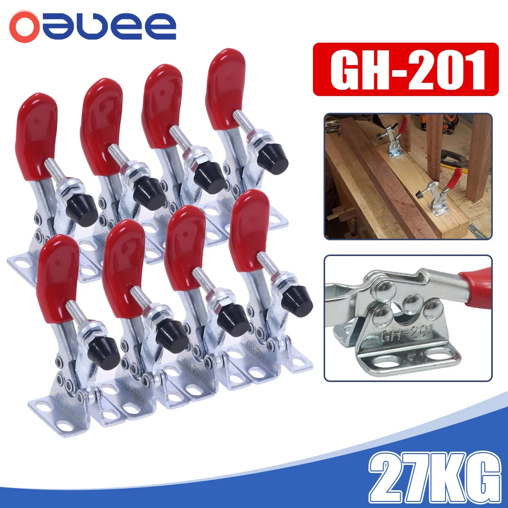 

GH-201 Woodwork Lever Clamp Horizontal Toggle Clamp Quick-Release Workbench Clamping 27KG Clamps For Woodworking Carpentry Tools