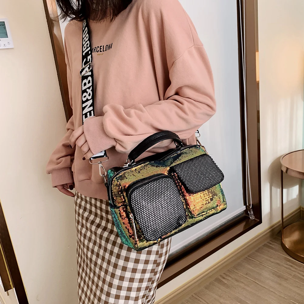 

Fashion Large Capacity Shoulder Handbag Women Crossbody Tote Bag Sequin Casual Shopping Totes adies Casual Crossbody Bag