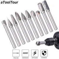 metal cutter tungsten carbide burrs set double cut solid rotary burr file rasp for die grinder milling bit aluninum cutting tool