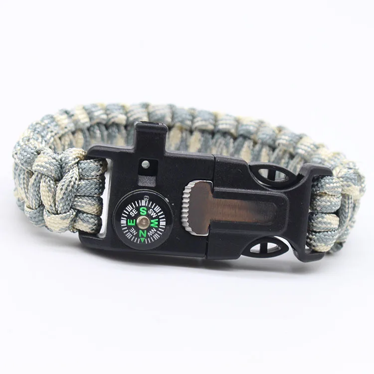 

Multi-function Military Emergency Survival Paracord 4mm Bracelet Outdoor Scraper Whistle Buckle Paracord Tools 550 Paracord