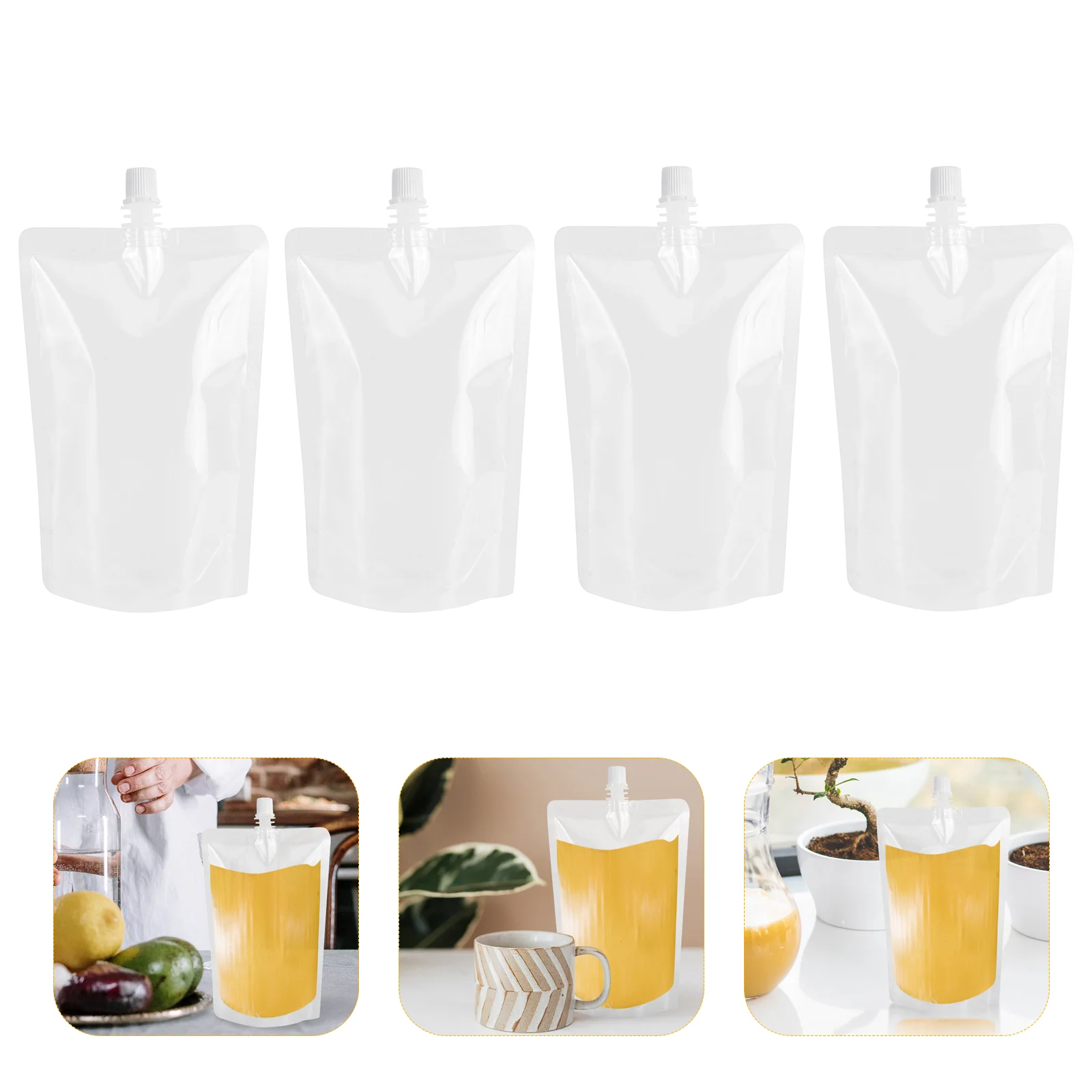 

50pcs 500ml Drinks Flasks Container Take out Beverage Bags Reclosable for Travel Outdoor