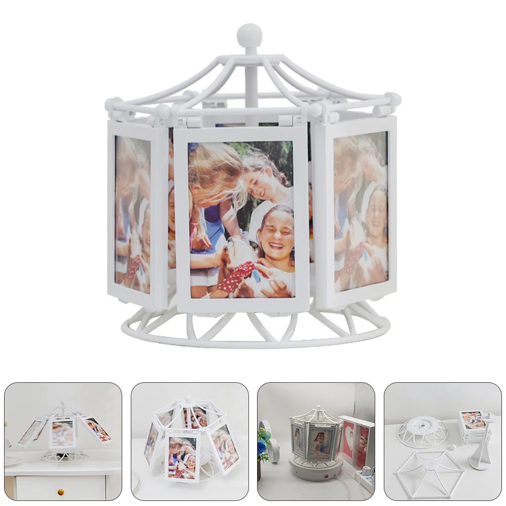 

Ferris Wheel Photo Frame Picture Display Stand Rotatable Rotating Tabletop Decor