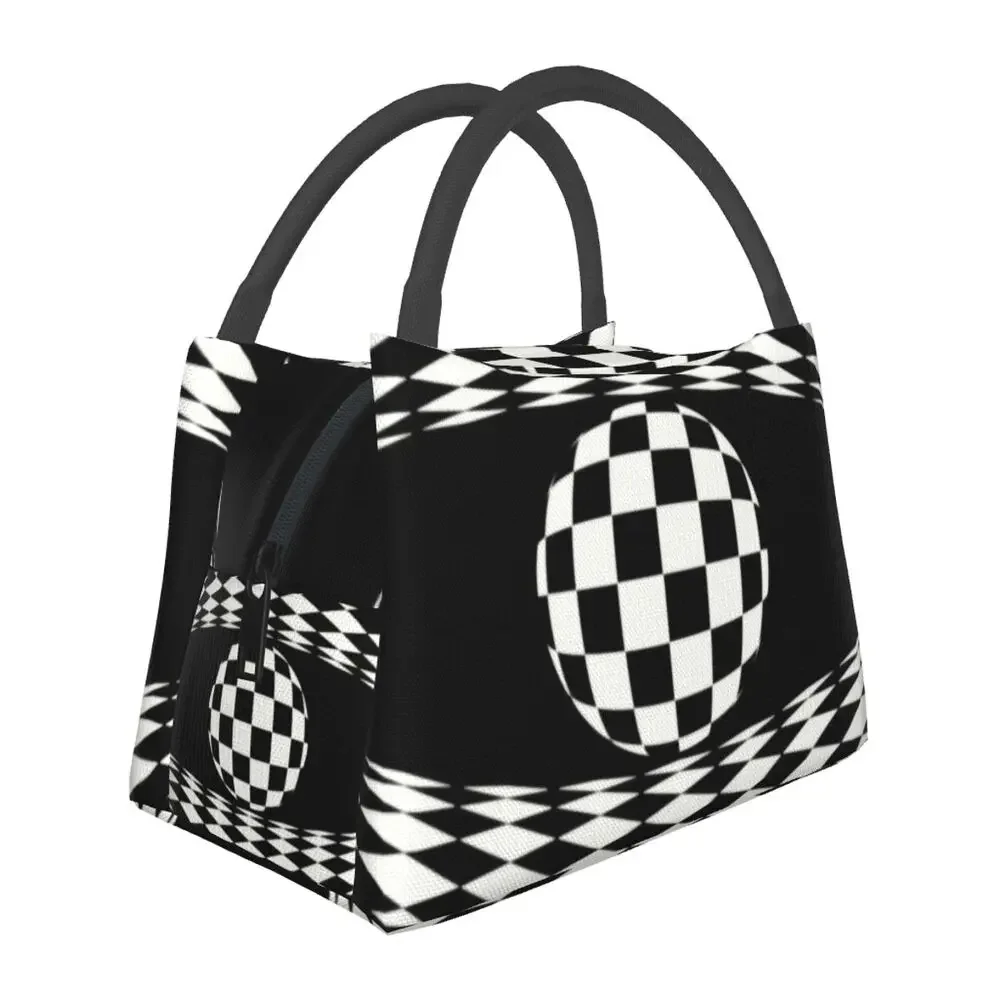 

Индивидуальная абстрактная Шахматная дизайнерская сумка для обеда для мужчин и женщин, термоохлаждающий изолированный Ланч-бокс для пикника, кемпинга, работы, путешествий