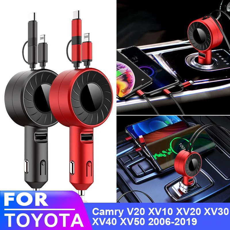 

USB Type C Car Charger for iPhone Android HUAWEI Xiaomi POCO Redmi Samsung Galaxy for TOYOTA Camry V20 XV10 XV20 XV30 XV40 XV50