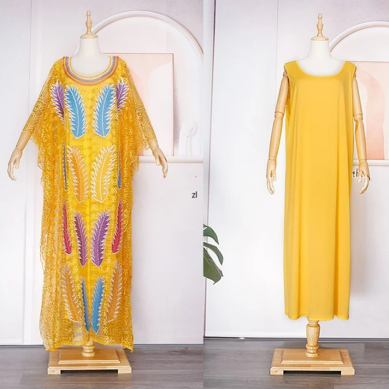 Kaftan Dubai Abaya Turkey Muslim Lace Maxi Dress Islam Clothing Elegant African Dresses for Women Boubou Robe Djellaba Femme