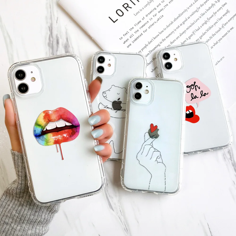 Чехлы с сексуальными красными губами для телефона iPhone 11 12 13 Pro Max Mini X XR XS 7 8 Plus SE