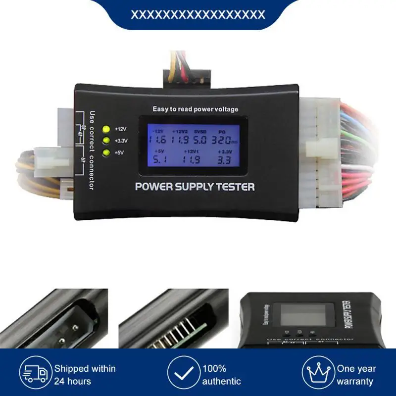 

Тестер источника питания Цифровой тестер источника питания Многофункциональный компьютер тестер напряжения для компьютера ЖК-дисплей HD ATX BTX ITX HDD