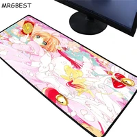 mrgbest anime mousepad 60x30cm card captor sakura large gaming mouse pad speed gamer locking edge laptop notebook desk mat xxl