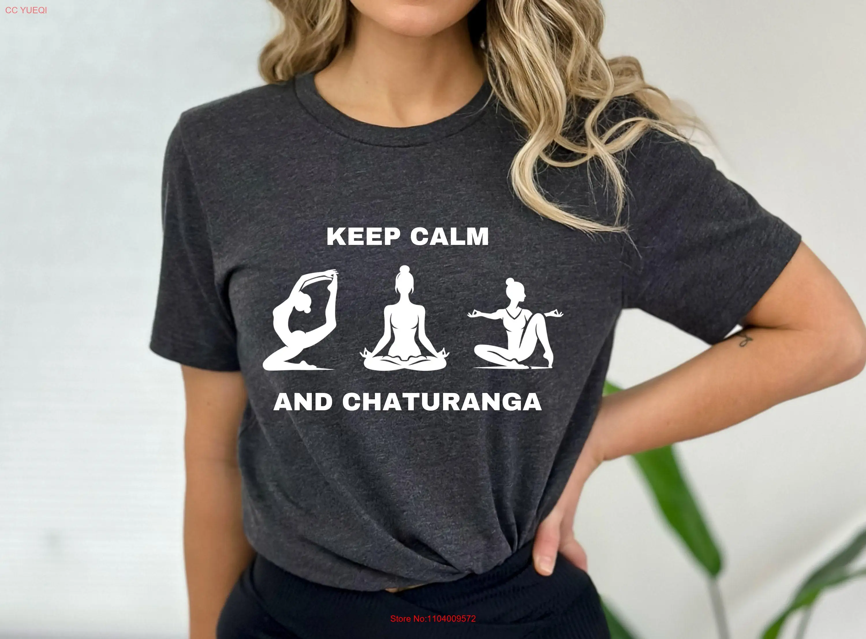 Футболка Keep Calm and Yoga Poses Namaste Balance I love Chaturanga с длинными или короткими рукавами