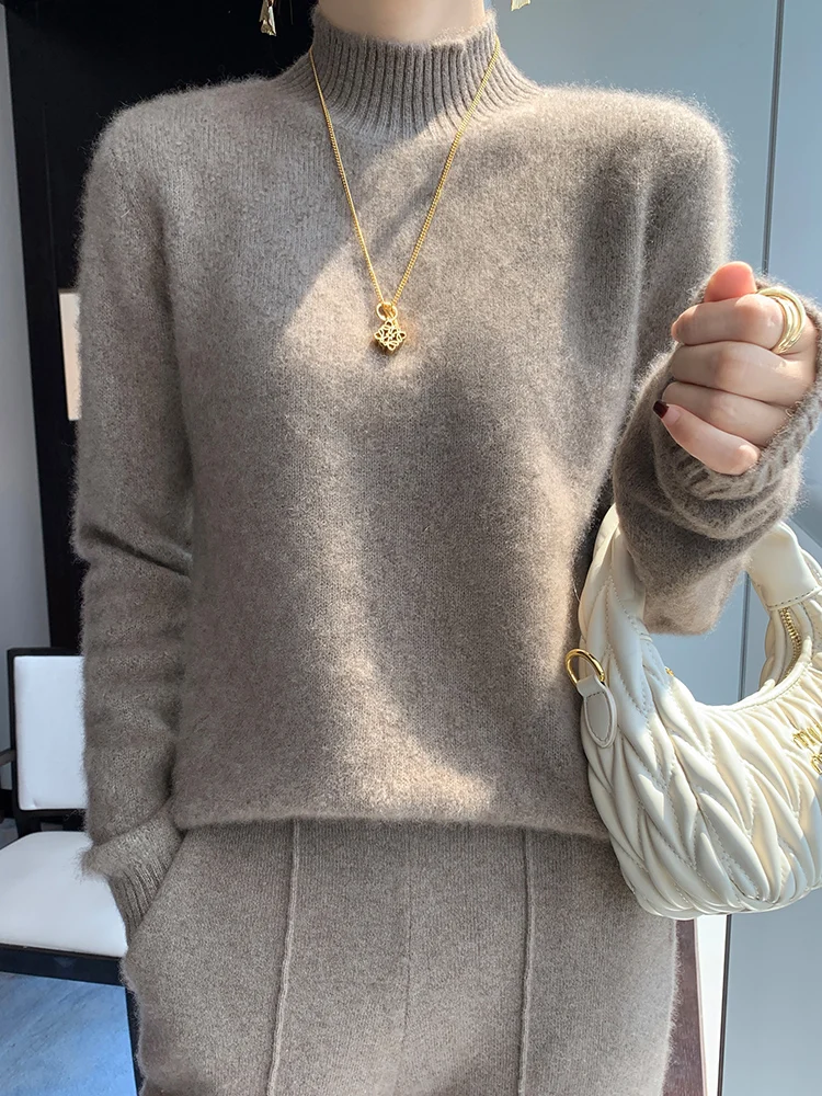 Высококачественный женский свитер из 100% мериносовой шерсти осень-зима толстый