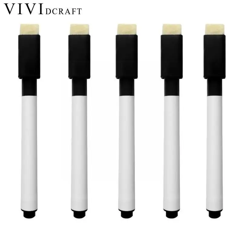 

Маркеры для белой доски Vividcraft 10 шт./лот, набор черных маркеров, канцелярские принадлежности для детей с подарками, стирательные чернила K Q7a4