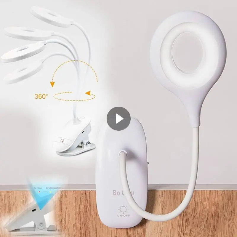 

Гибкая светодиодная настольная лампа, складной USB светильник для чтения с клипсой, портативные настольные лампы, ночсветильник с регулируе...