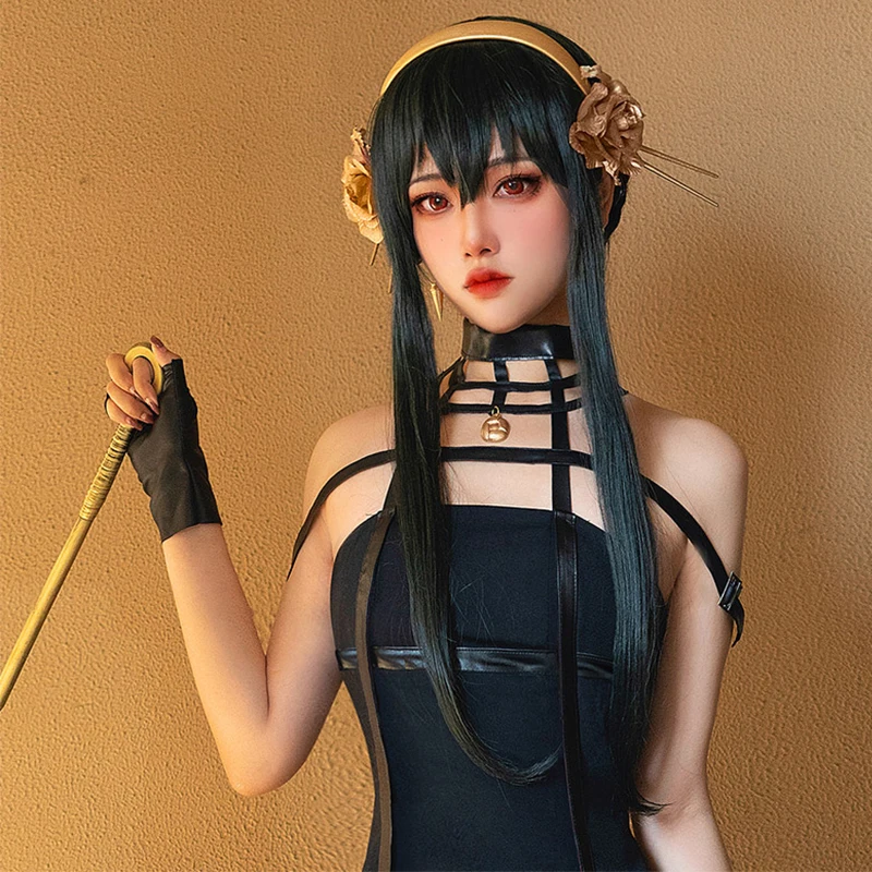 

Yor Forger Cosplay Costume Anime Spy X Family Cosplay Wig Dress Suit Black Red Uniform Skirt Halloween Women Clothes Costumes