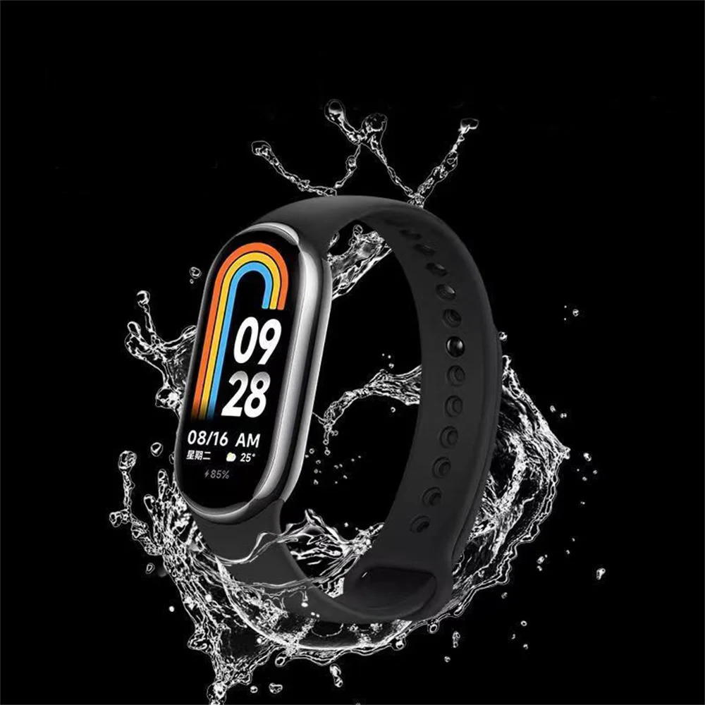 Silicone Film+Strap for Xiaomi Mi Band 8 Sport Wristband Bracelet for MiBand 8 NFC Rubber Strap Correa Smartwatch Accessories