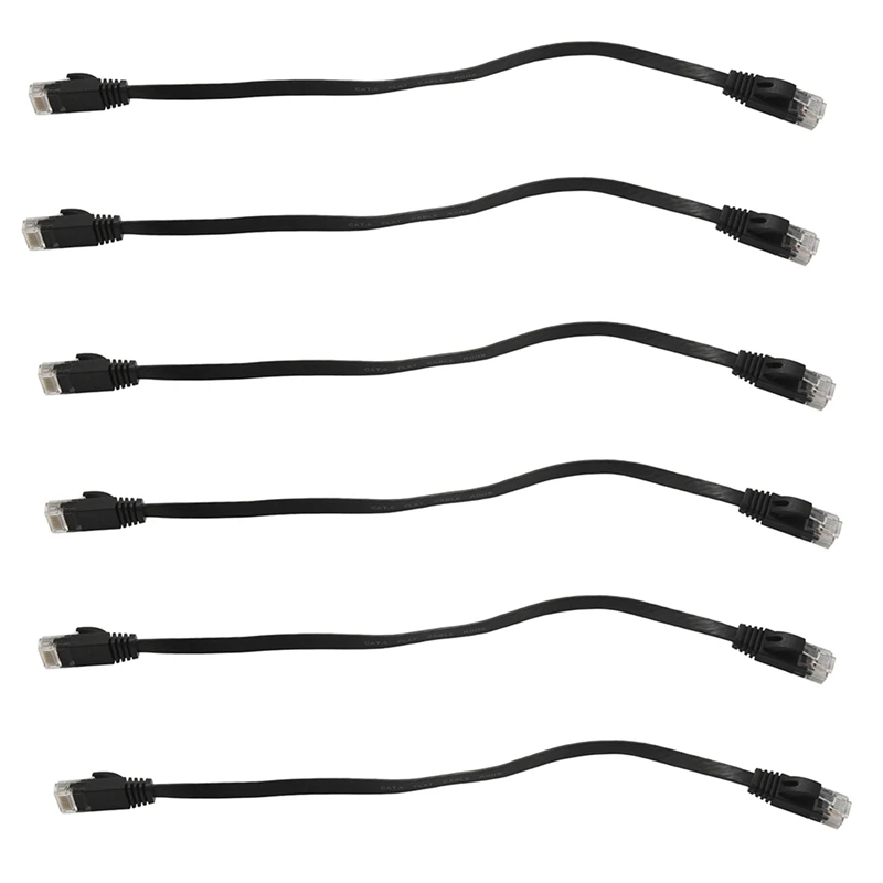 

Плоский сетевой кабель, 36 шт., 1 фут, твердый высокоскоростной патч-кабель Cat6 с разъемами Rj45 без Snagless