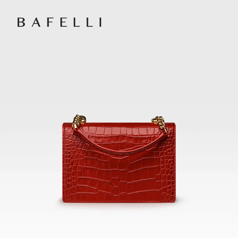 BAFELLI DESIGNER WOMEN BAGS FASHION 2023 LEATHER NEW SHOULDER MESSENGER CHAIN BAG CROCODILE PATTERN FEMALE  FLAP CLASSIC TREND