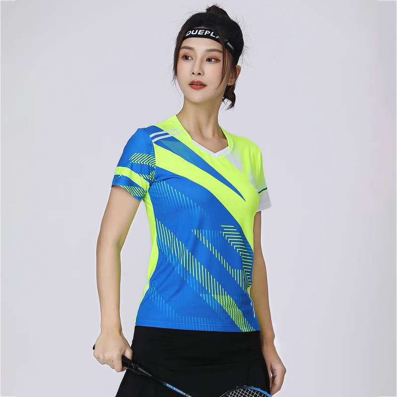 Women Sport T-shirts Badminton New Prints Volleyball Gym Training Short Sleeve Team Game Tees Female Tennis Tshirts XS-3XL