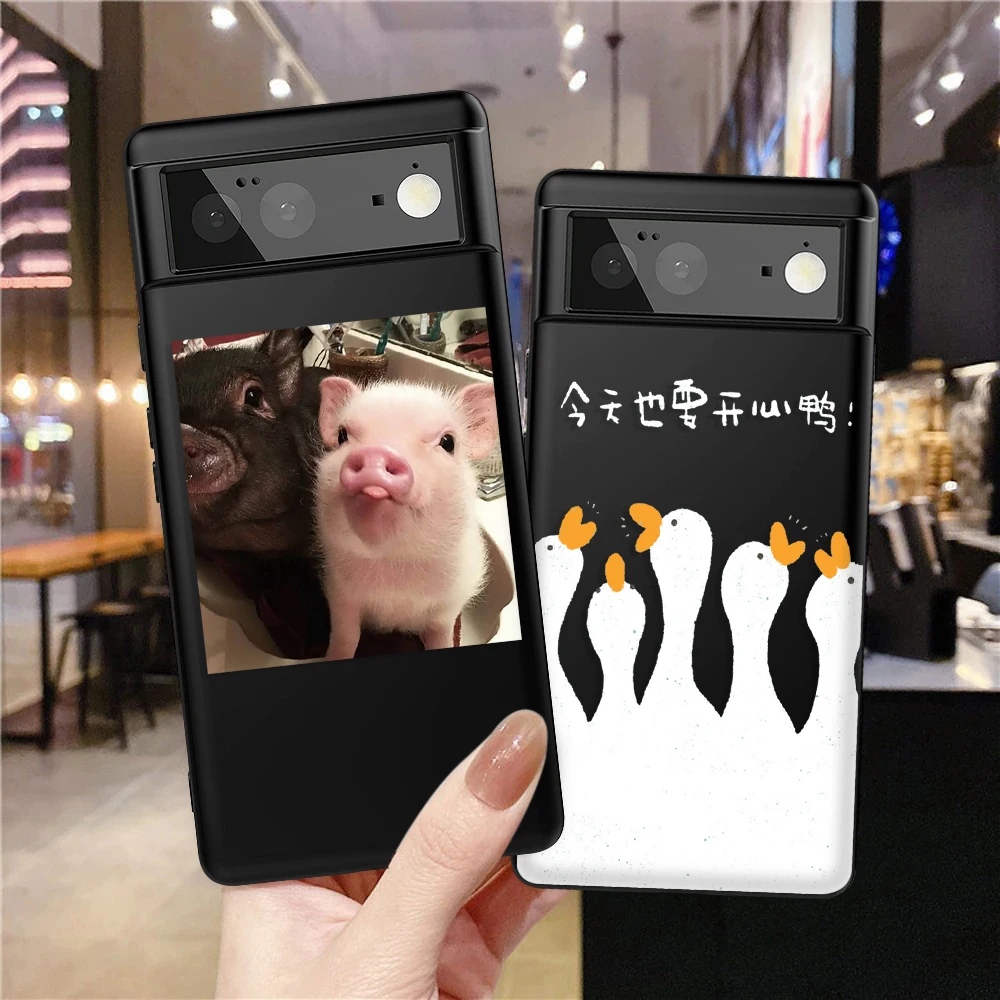 

Funny Pig Duck Case for Google Pixel 7a 7Pro 7 6a 5 5a 5G Soft TPU Cover for Google 4XL 4 2 3XL 2XL 3 3a 3aXL 4a 6 6Pro Fundas