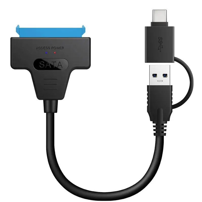 

Кабель USB 3,1 к Sata для жесткого диска со светодиодным индикатором, адаптер 2 в 1 для жесткого диска, совместим с Windows/vista