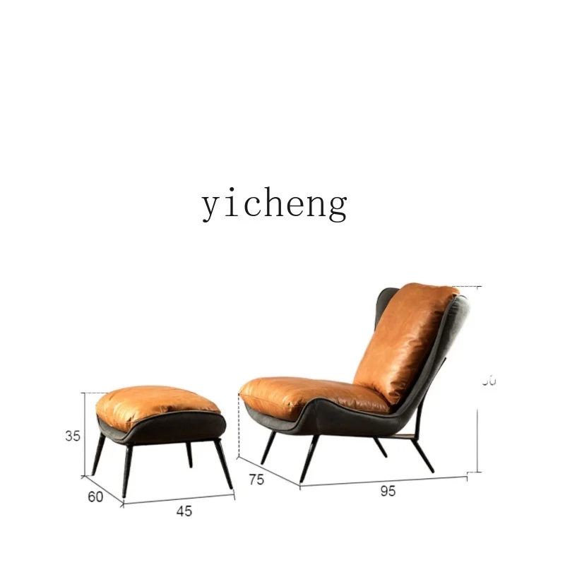

Кожаный одноместный диван ZC, диван для дома, гостиной, балкона, стул для отдыха, кованое железо, кресло