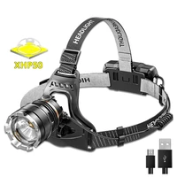 xhp50 led super bright headlamp waterproof headlight rechargeable fishing adventure camping lights illumination 500 meters