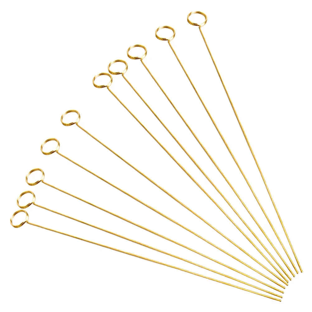 

10 Pcs Card Bouquets Wedding Flower Holder Stick Clip Metal Pick Floral Gift Wrapping Material Holders