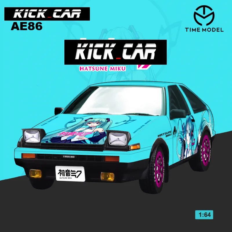 

Модель автомобиля Timemicro 1/64 в японском стиле JDM Itasha AE86, литье под давлением, заднее крыло, модель автомобиля 1:64, коллекционный автомобиль GT, с ч...