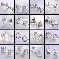 2022 super flash diamond stud earrings for women new pearl stud earrings small jewelry earrings for girls luxury jewelry