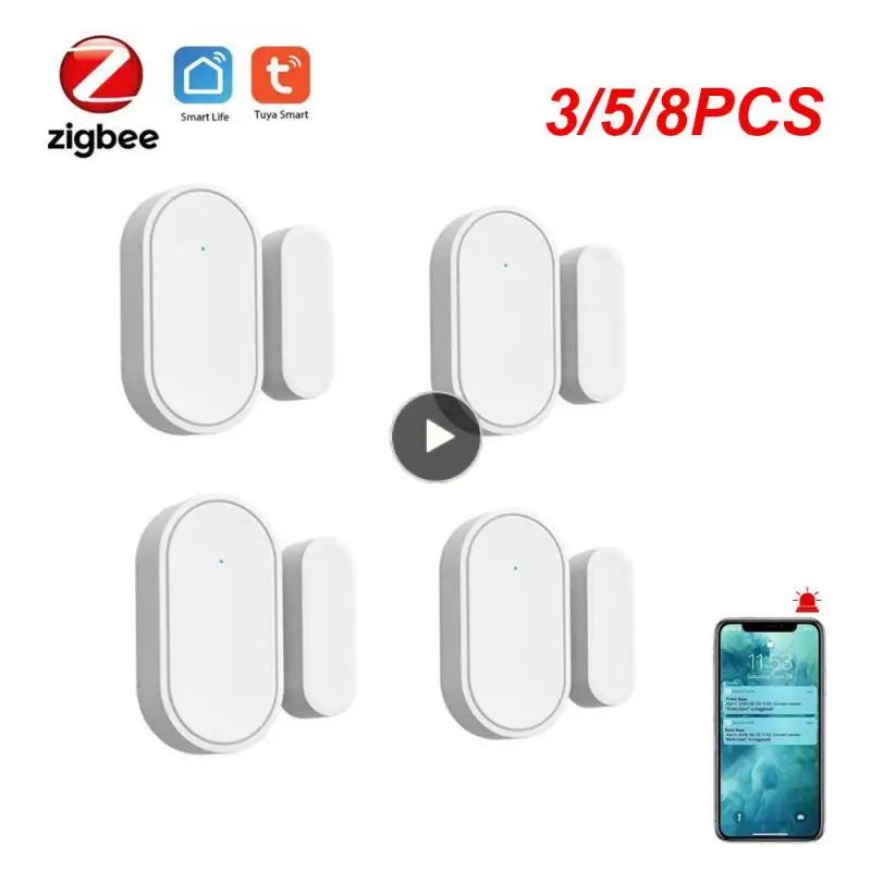 

3/5/8PCS Door Window Magnetic Sensor Google Home Real-time Door Detectors Alexa Tuya Smart Smart Security Alarms Zigbee