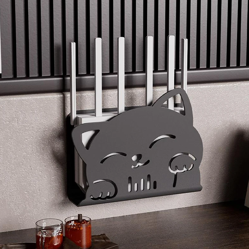 

Настенный органайзер для роутера в форме кошки