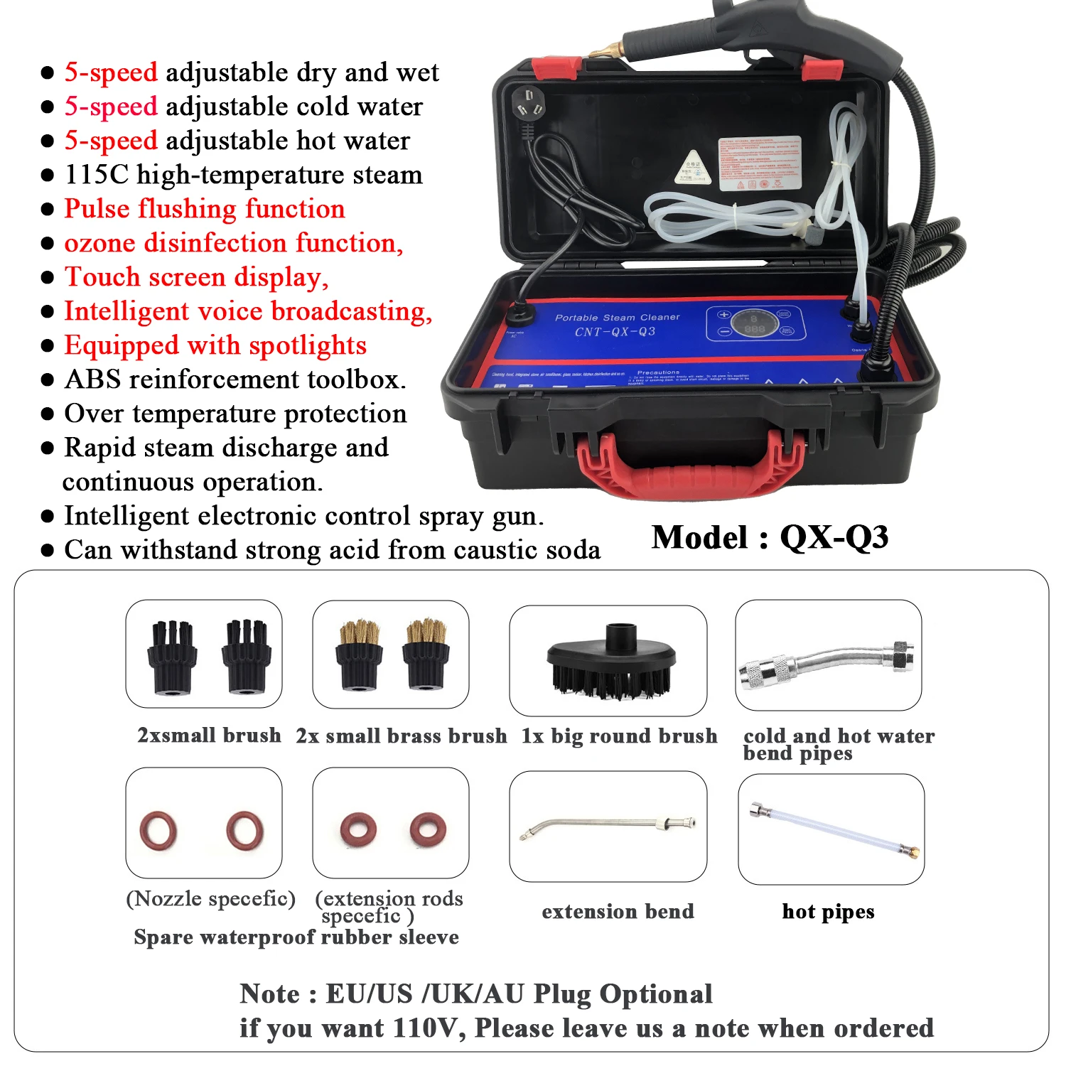 

Пароочиститель HAOYUNMA 3500 Вт с сенсорным экраном