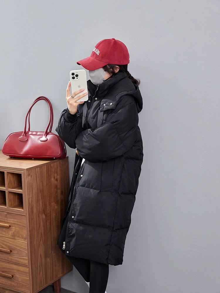 Пуховик корейской серии с капюшоном одежда на хлопковой подкладке женская